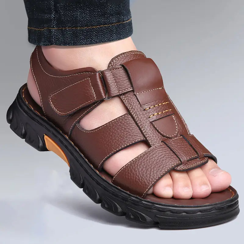 Men's Leather Sandals Comfort Max Men's Leather Sandals Comfort Max Blue Wolf Store Brown EU 36 / US 5 / UK/AU 4.5