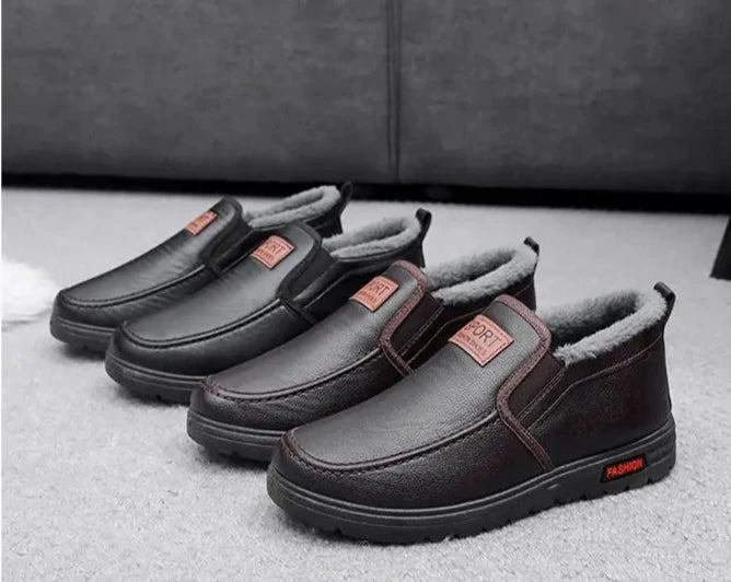 Men's Plush-Lined Leather Shoes Men's Plush-Lined Leather Shoes Blue Wolf Store
