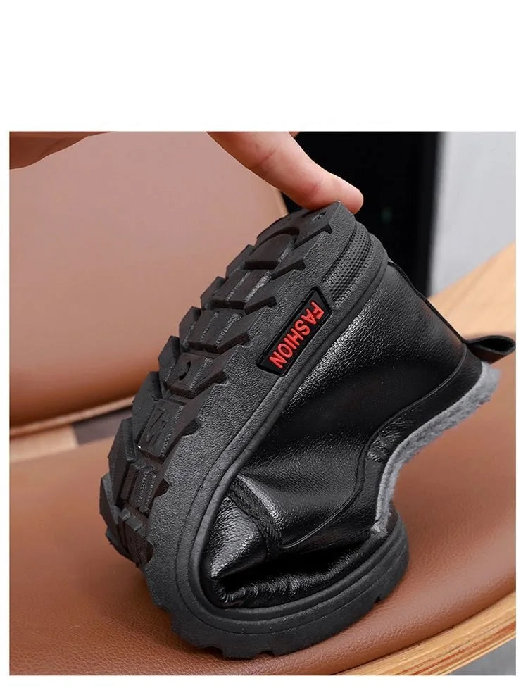 Men's Plush-Lined Leather Shoes Men's Plush-Lined Leather Shoes Blue Wolf Store