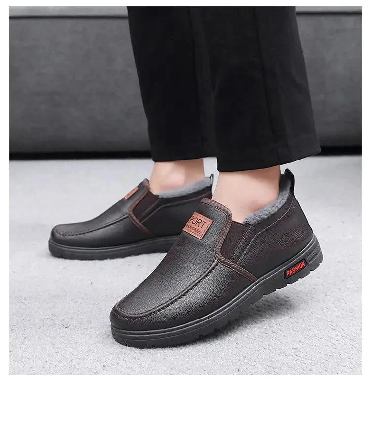 Men's Plush-Lined Leather Shoes Men's Plush-Lined Leather Shoes Blue Wolf Store
