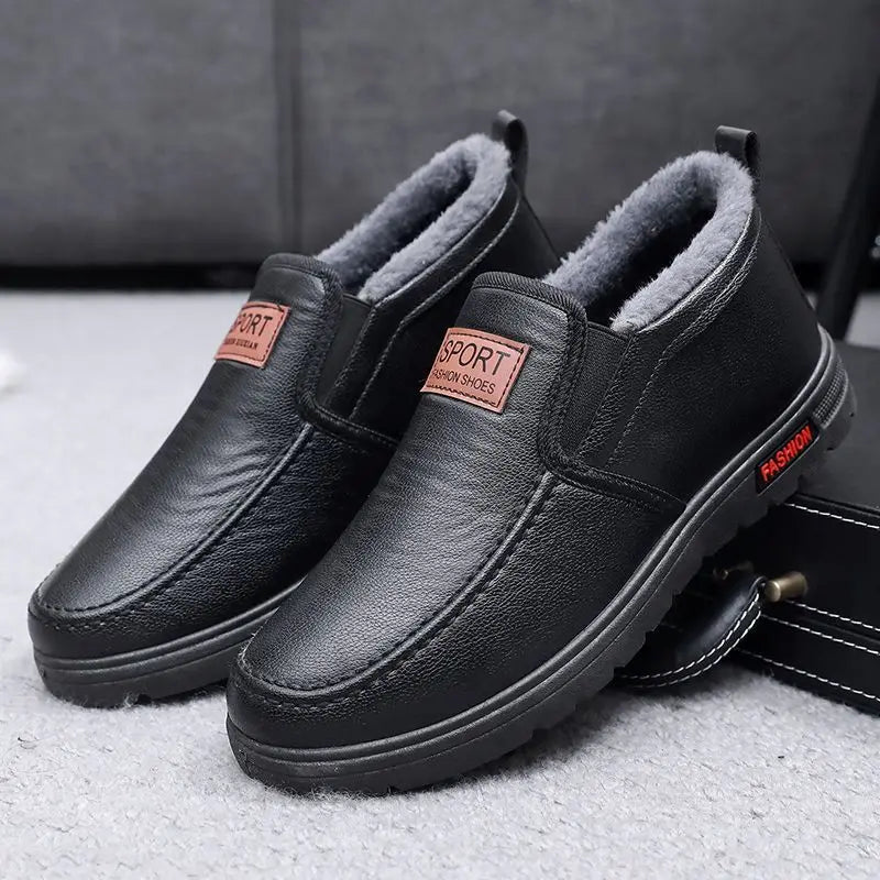 Men's Plush-Lined Leather Shoes Men's Plush-Lined Leather Shoes Blue Wolf Store