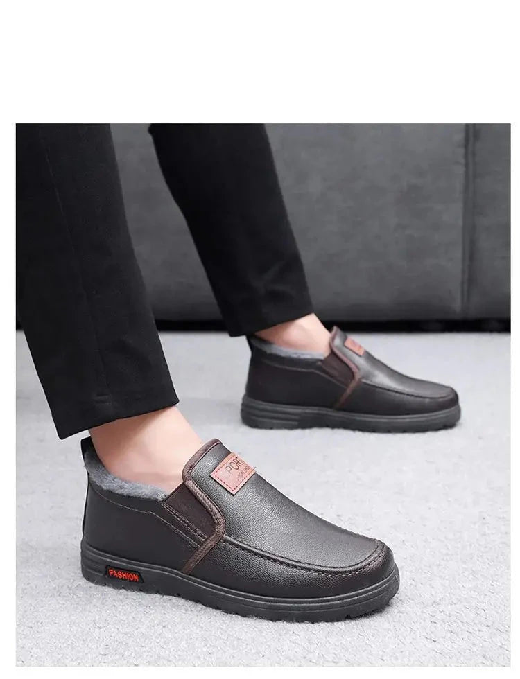 Men's Plush-Lined Leather Shoes Men's Plush-Lined Leather Shoes Blue Wolf Store