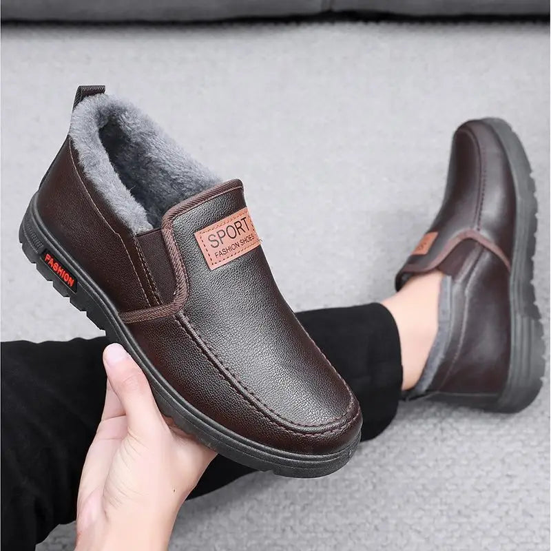 Men's Plush-Lined Leather Shoes Men's Plush-Lined Leather Shoes Blue Wolf Store