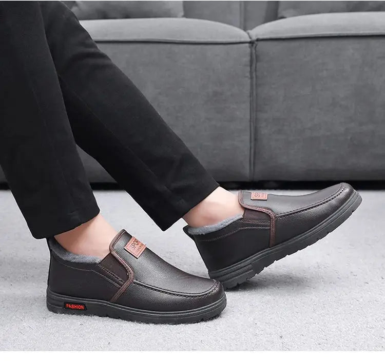 Men's Plush-Lined Leather Shoes Men's Plush-Lined Leather Shoes Blue Wolf Store