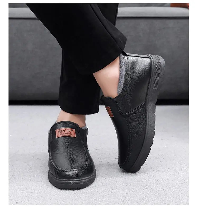 Men's Plush-Lined Leather Shoes Men's Plush-Lined Leather Shoes Blue Wolf Store