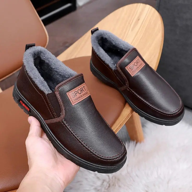 Men's Plush-Lined Leather Shoes Men's Plush-Lined Leather Shoes Blue Wolf Store