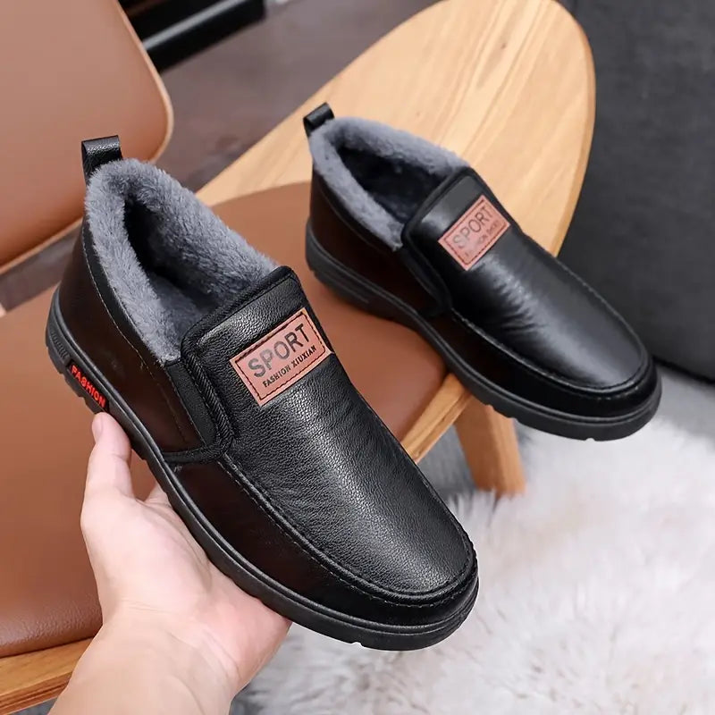 Men's Plush-Lined Leather Shoes Men's Plush-Lined Leather Shoes Blue Wolf Store