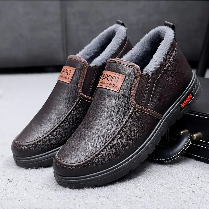 Men's Plush-Lined Leather Shoes Men's Plush-Lined Leather Shoes Blue Wolf Store Dark Brown 41 (EU) | 7 (UK/AU) | 8.0 (US)