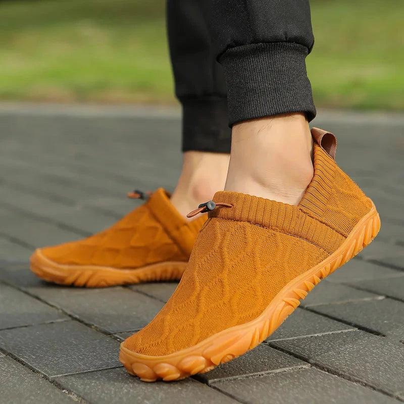 Minimalist Men's Barefoot Shoes Anti Slip Breathable Knitting Walking Shoes for Men Wear-resistant Lightweight Running Sneakers Blue Wolf Store
