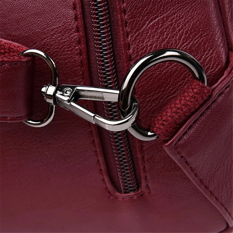 Multifunctional Women's Leather Backpack Allessa Blue Wolf Store