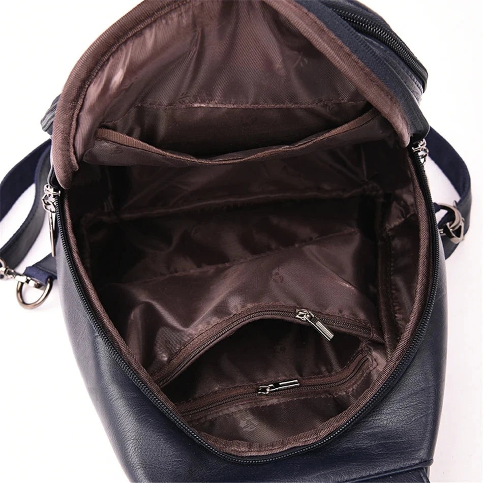 Multifunctional Women's Leather Backpack Allessa Blue Wolf Store