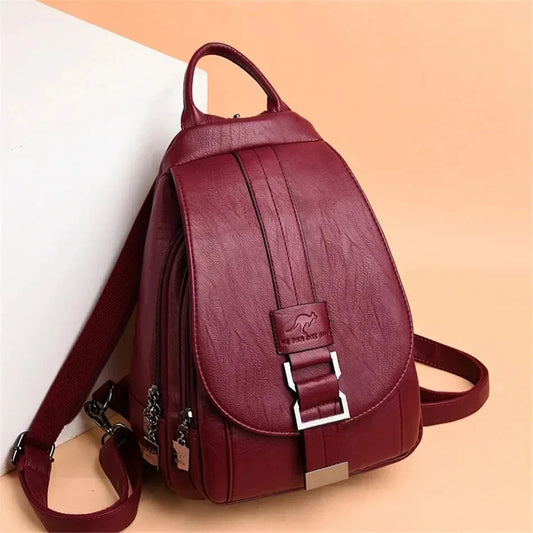 Multifunctional Women's Leather Backpack Allessa Blue Wolf Store