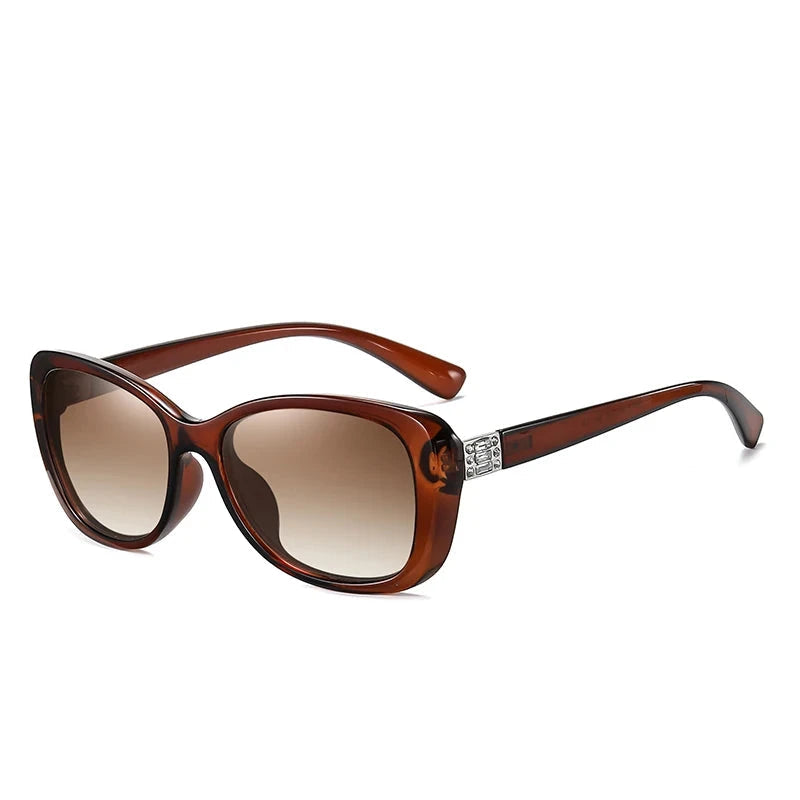 New Luxury Brand Diamond Gradient lens Sunglasses Women Polarized Glasses Driving Anti-glare Sun Glasses oculos de sol feminino Blue Wolf Store Brown-brown Original