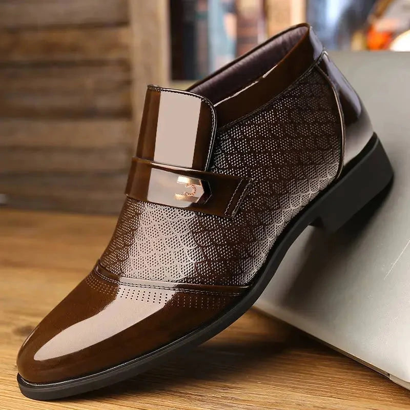 New Men Formal Shoes Leather Oxford Shoes For Men Dress Shoes Pointed Toe Business Wedding Shoes Velvet Men Zapatos De Hombre Blue Wolf Store