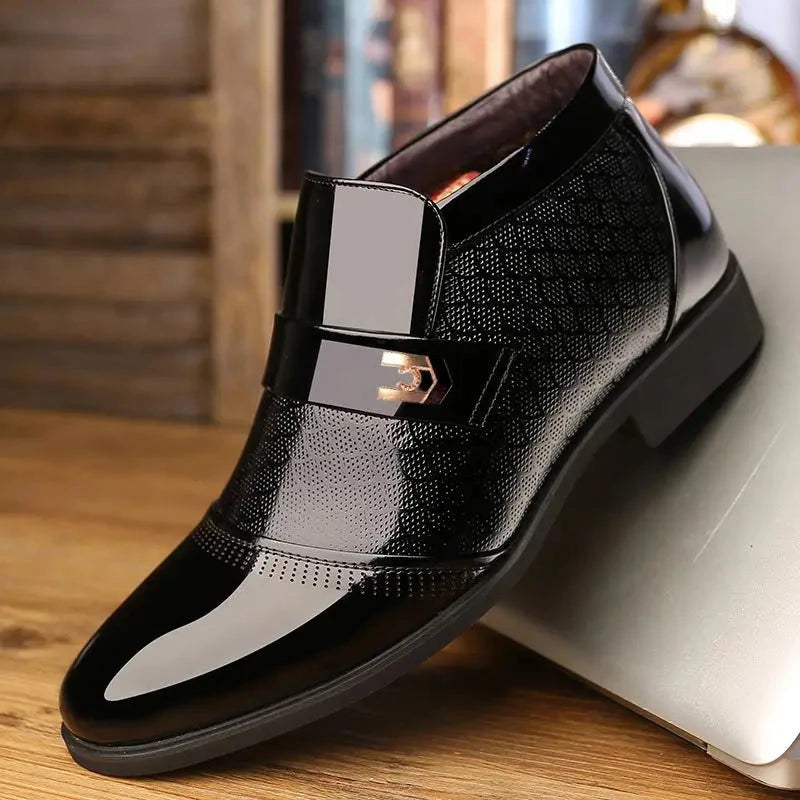 New Men Formal Shoes Leather Oxford Shoes For Men Dress Shoes Pointed Toe Business Wedding Shoes Velvet Men Zapatos De Hombre Blue Wolf Store