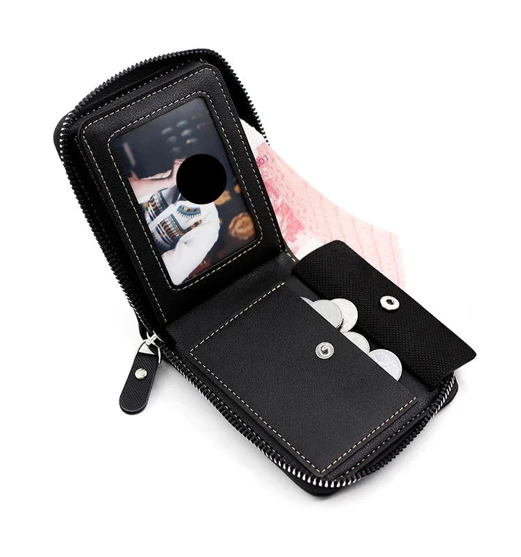 New Men Zipper Wallets Short Card Holder Vintage Male Wallet High Quality PU Leather Classic Coin Pocket Wallet For Boys Blue Wolf Store