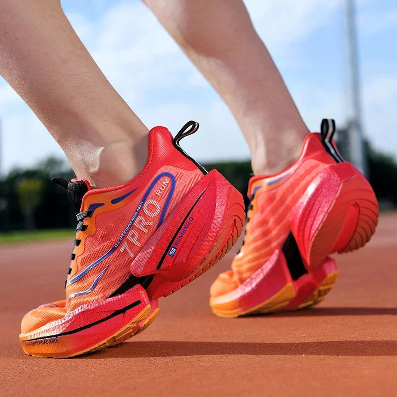 New Men's Carbon Plate Sneakers Outdoor Soft Sole Mesh Sports Shoes Running Shoes Light Anti-Slip Casual Couple Tennis Shoes Blue Wolf Store