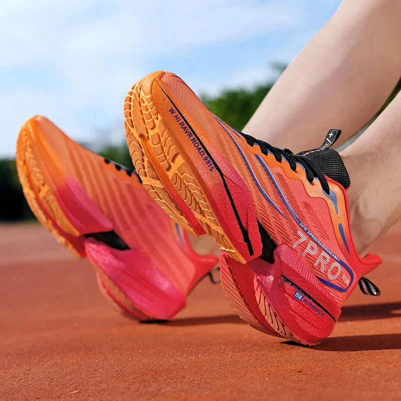 New Men's Carbon Plate Sneakers Outdoor Soft Sole Mesh Sports Shoes Running Shoes Light Anti-Slip Casual Couple Tennis Shoes Blue Wolf Store