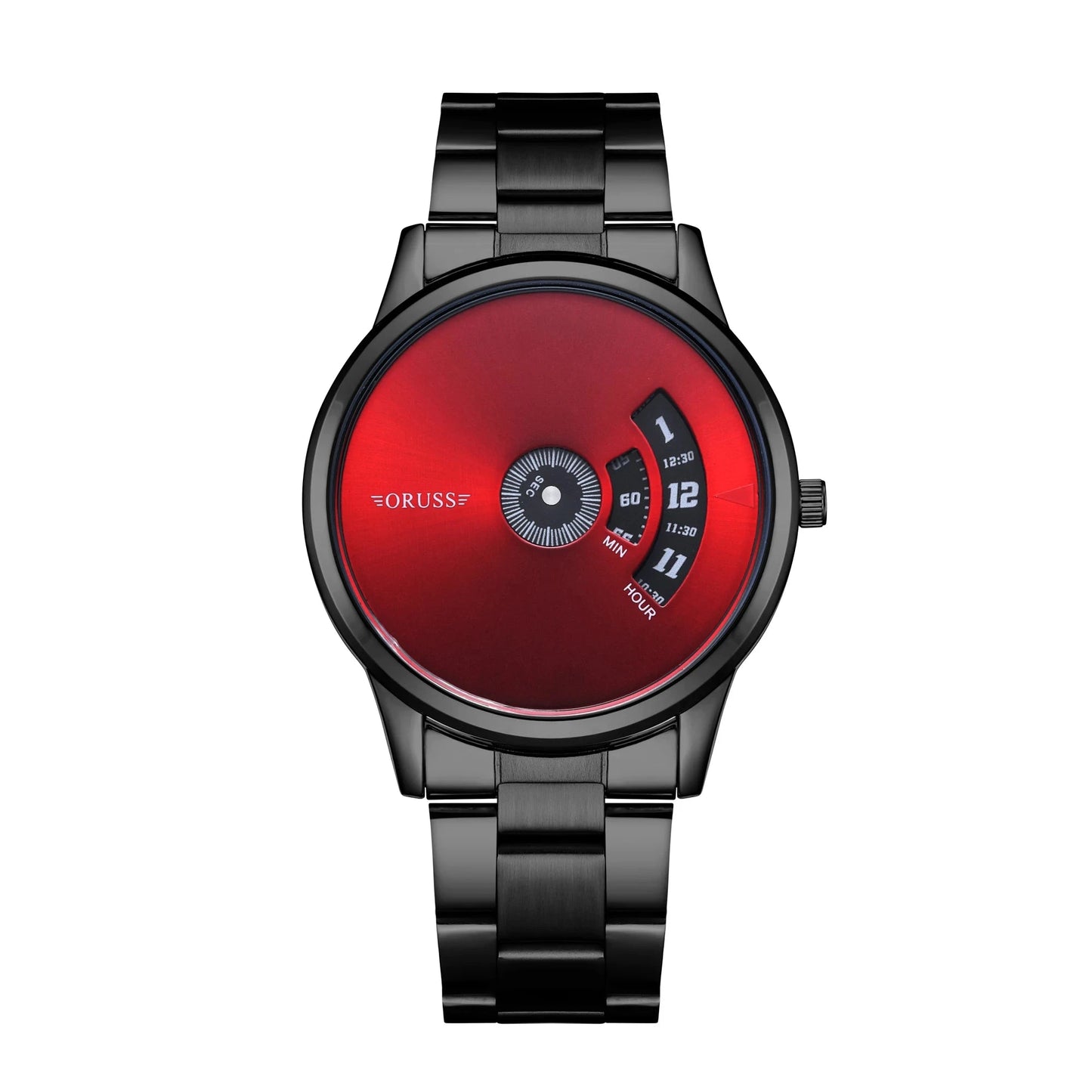 New technology students men's watch steel belt high-grade fashion all the trend cool handsome durable men's watch Blue Wolf Store Black Belt Red