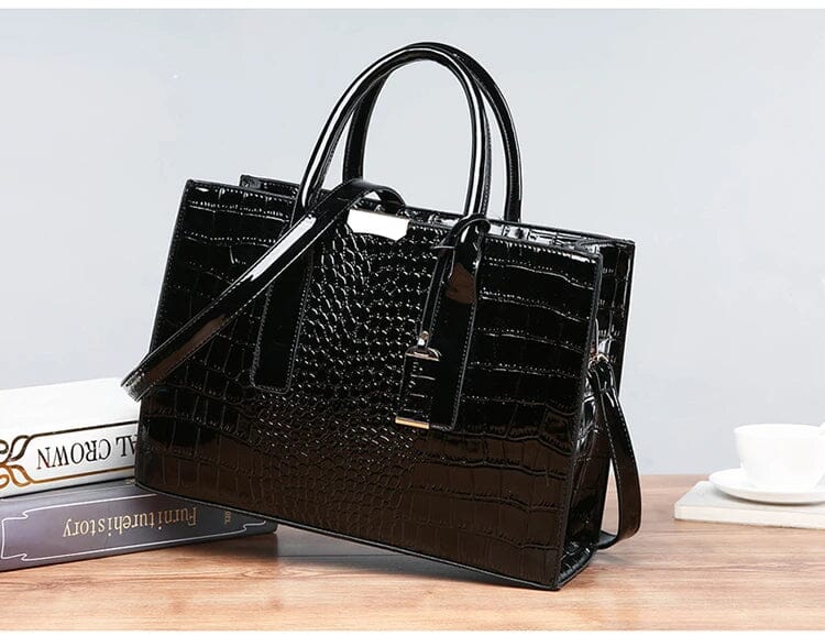 New York Crocodile Print Leather Women's Handbag New York Crocodile Print Leather Women's Handbag Blue Wolf Store