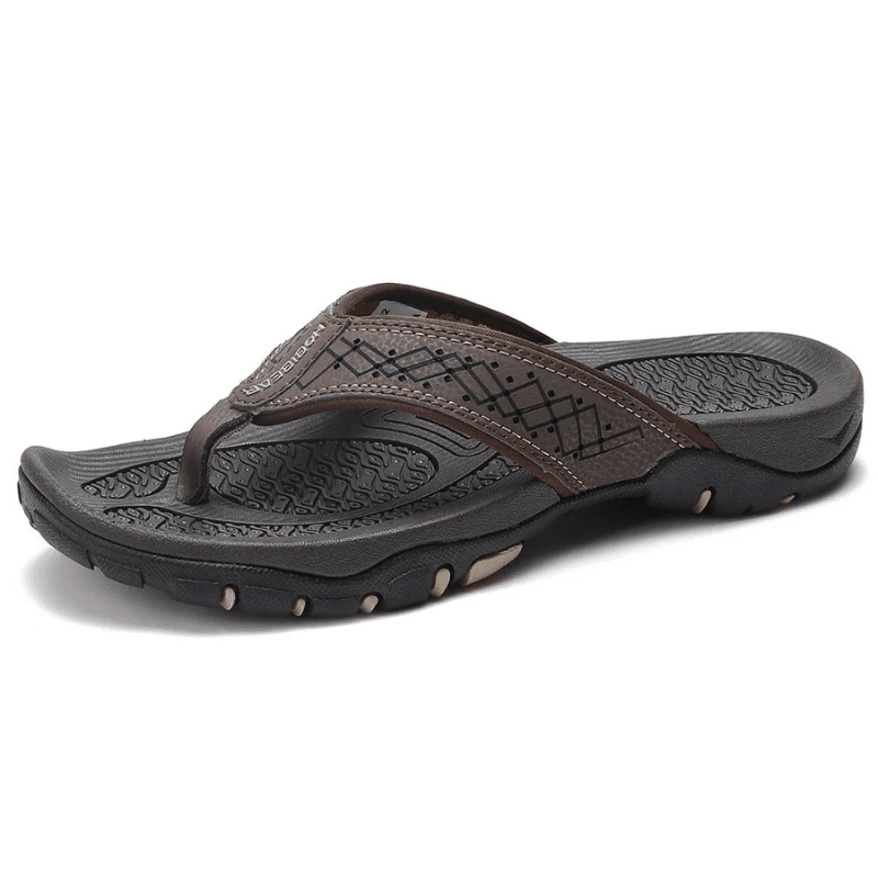 Nexvaron - Men's Leather Flip-Flops Nexvaron - Men's Leather Flip-Flops Brown