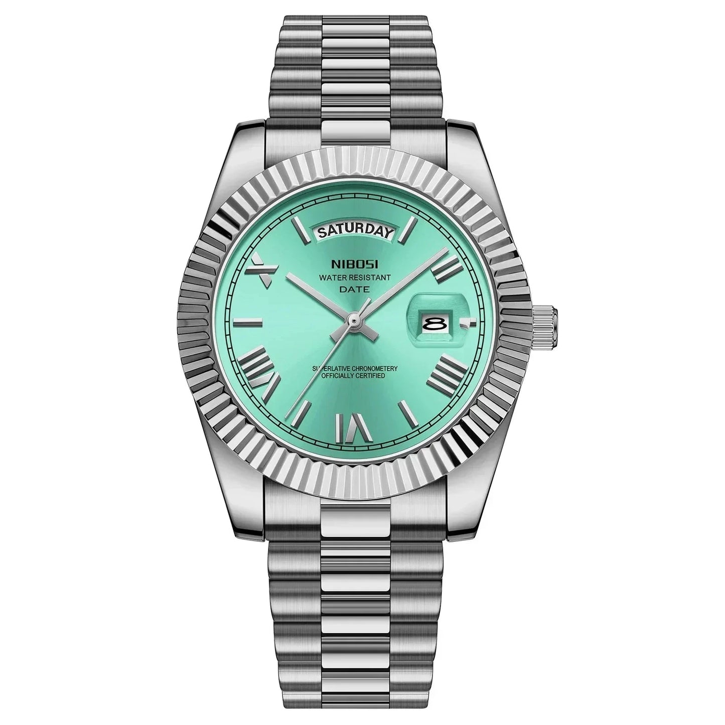 Noble Royale Men's Luxury Watch Noble Royale Men's Luxury Watch Blue Wolf Store Silver Aqua Green