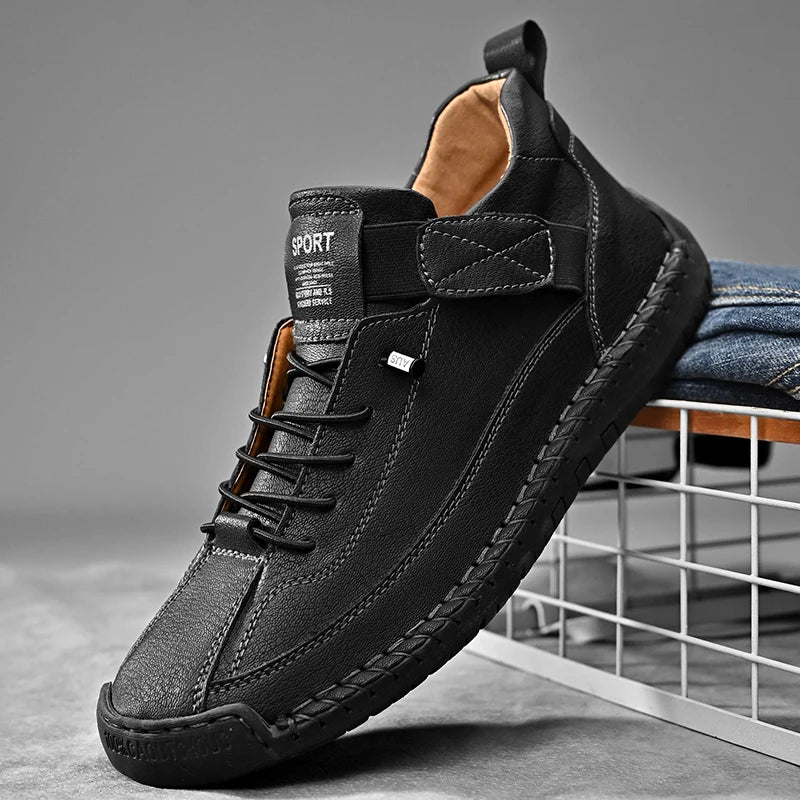 Noble Style Leather Men's Shoes Noble Style Leather Men's Shoes Blue Wolf Store Black 12 US / 10 UK