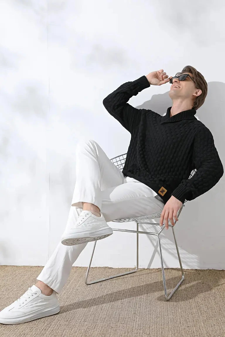 Nordic Elegance Knitted Men's Sweater Nordic Elegance Knitted Men's Sweater Blue Wolf Store