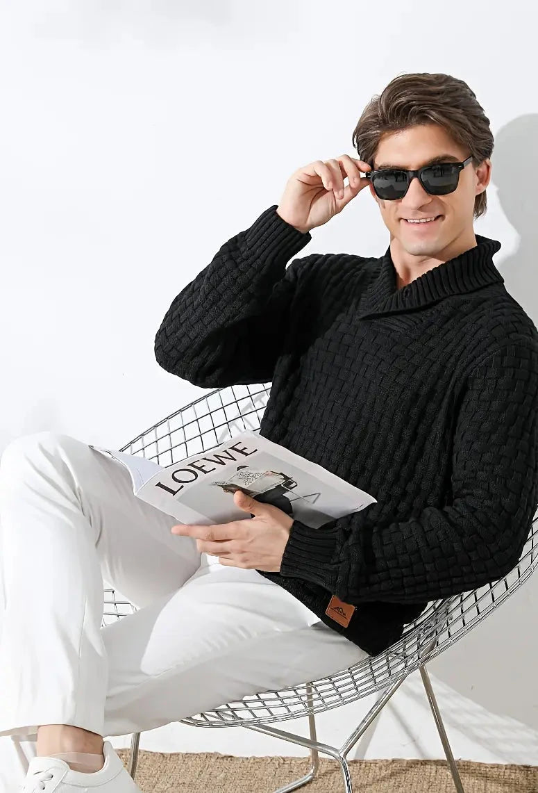Nordic Elegance Knitted Men's Sweater Nordic Elegance Knitted Men's Sweater Blue Wolf Store