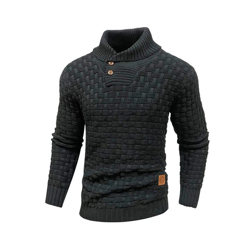 Nordic Elegance Knitted Men's Sweater Nordic Elegance Knitted Men's Sweater Blue Wolf Store BLACK S