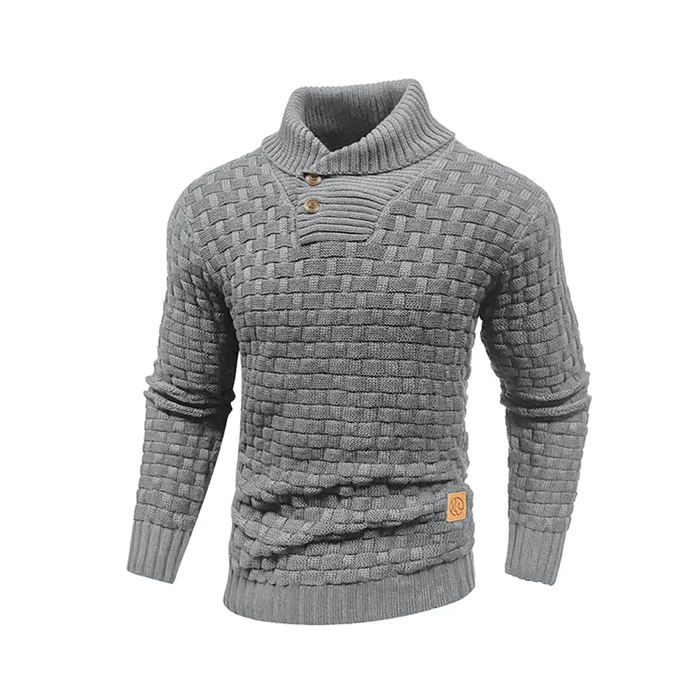 Nordic Elegance Knitted Men's Sweater Nordic Elegance Knitted Men's Sweater Blue Wolf Store GREY S