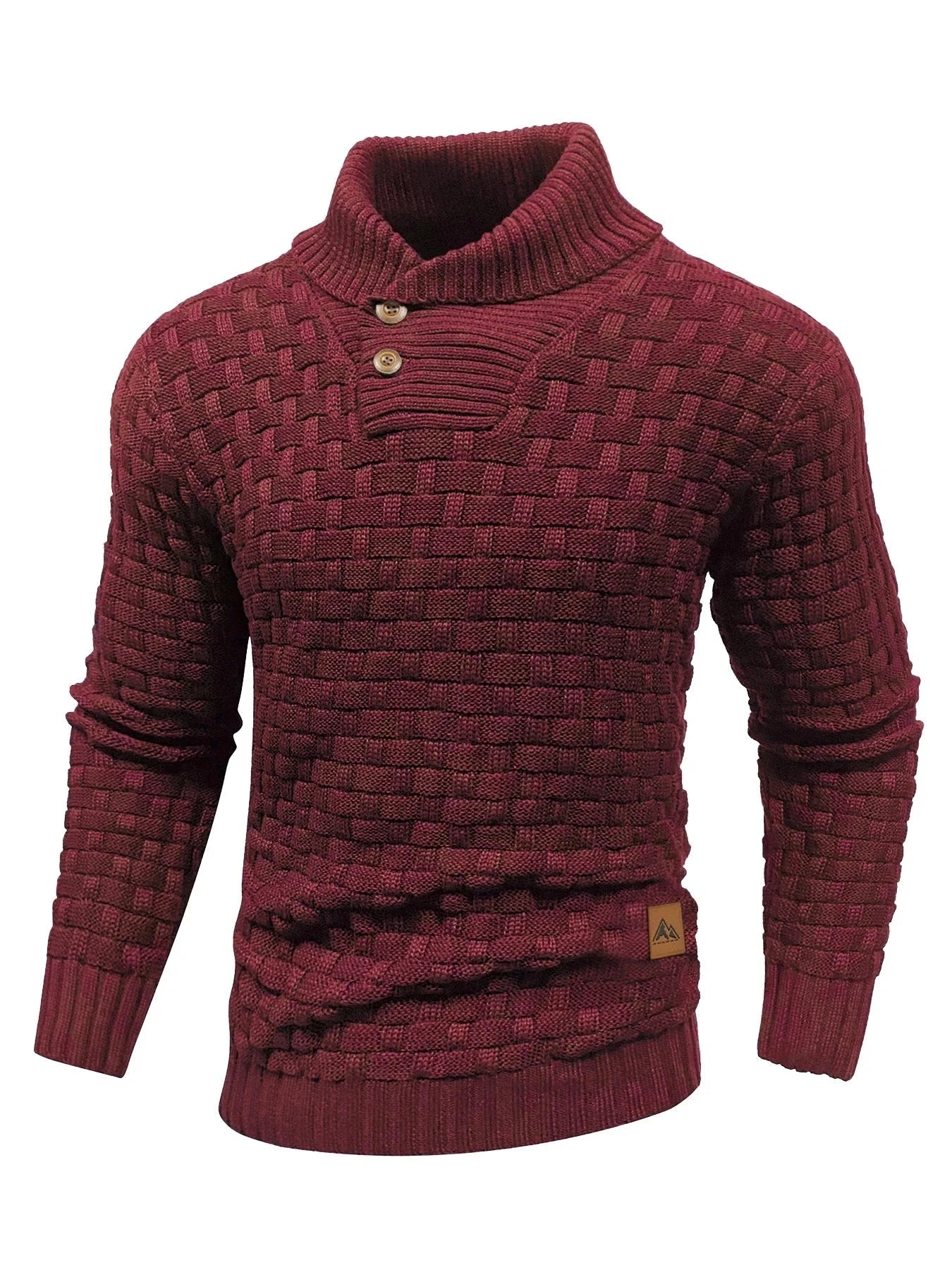 Nordic Elegance Knitted Men's Sweater Nordic Elegance Knitted Men's Sweater Blue Wolf Store RED S