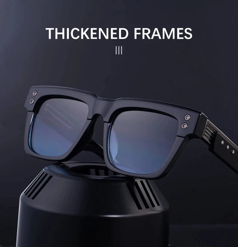 Oversized Classic Square Sunglasses Men 2025 Luxury Brand Design Vintage Trendy Rero Sun Glasses For Male Driving Eyewear UV400 Blue Wolf Store
