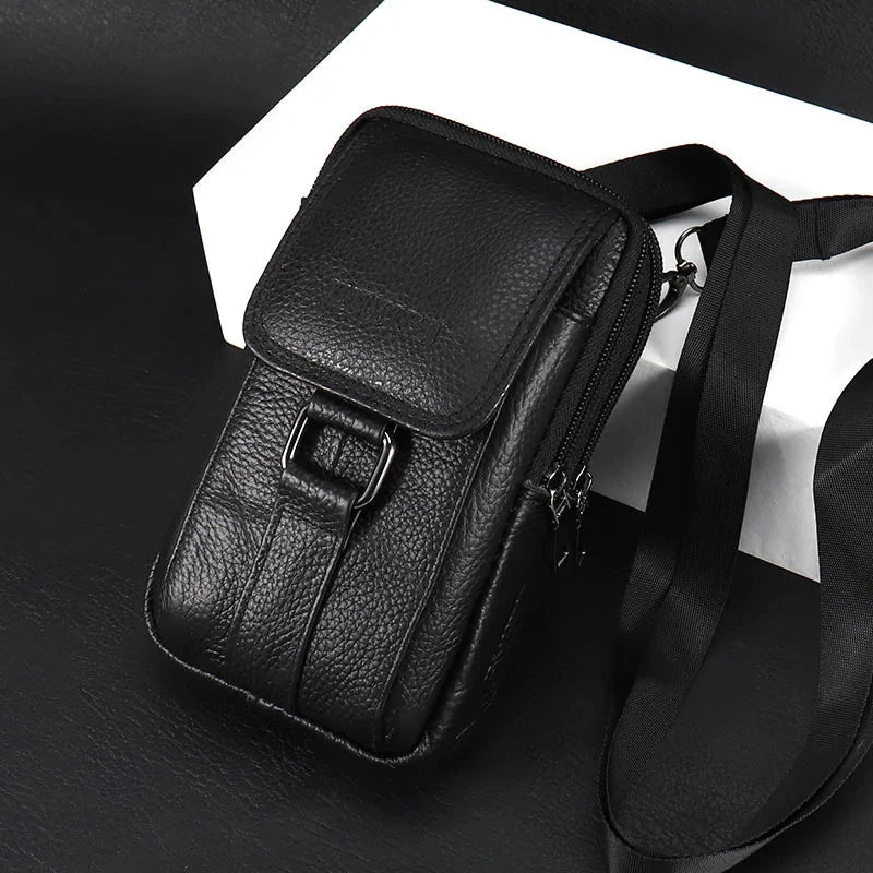 Premium Leather Waist Bag Maverick Premium Leather Waist Bag Maverick Blue Wolf Store Black