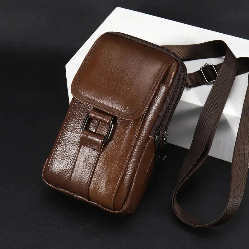 Premium Leather Waist Bag Maverick Premium Leather Waist Bag Maverick Blue Wolf Store Dark Coffee