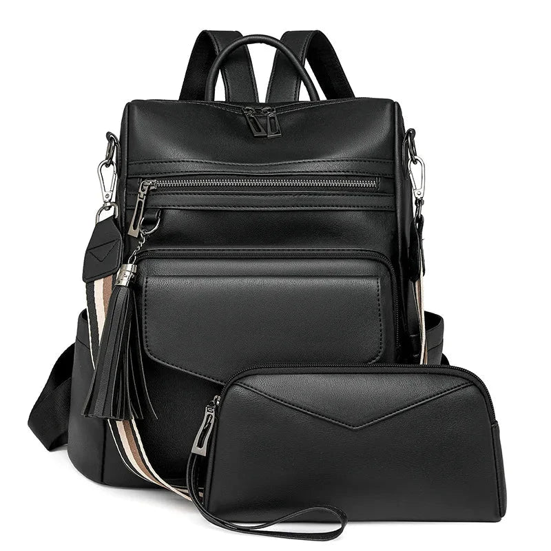 Premium Leather Women's Backpack with Gift Bag Blue Wolf Store 1