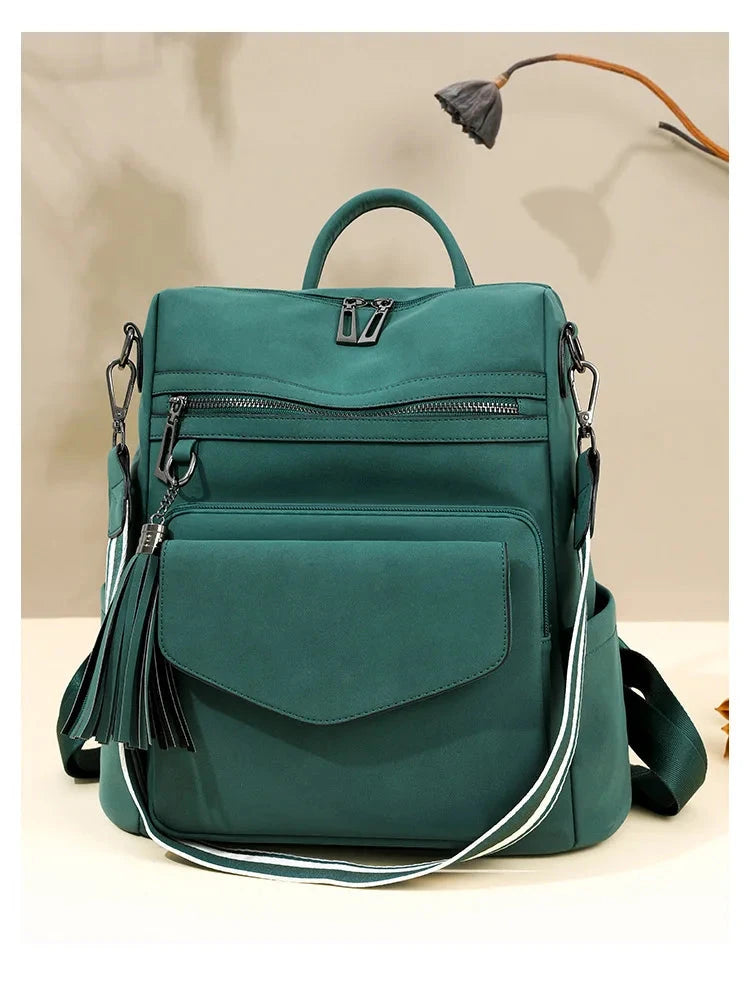 Premium Leather Women's Backpack with Gift Bag Blue Wolf Store