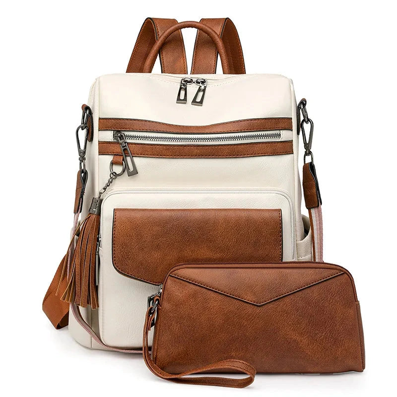 Premium Leather Women's Backpack with Gift Bag Blue Wolf Store 2