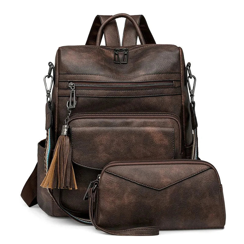 Premium Leather Women's Backpack with Gift Bag Blue Wolf Store 3