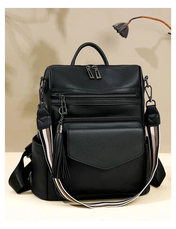 Premium Leather Women's Backpack with Gift Bag Blue Wolf Store
