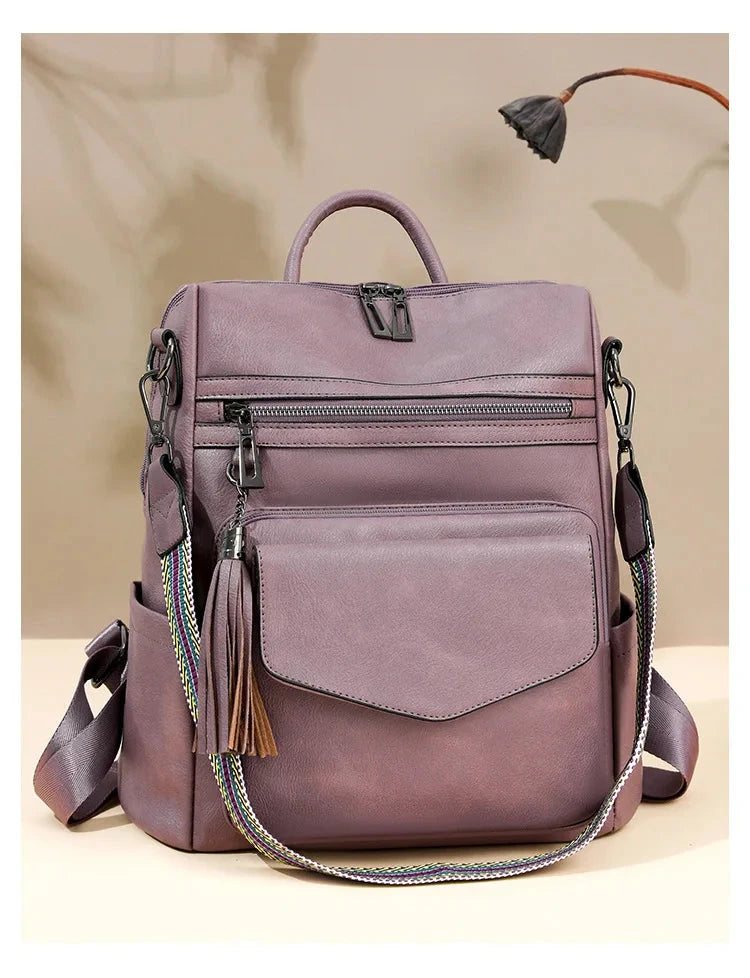 Premium Leather Women's Backpack with Gift Bag Blue Wolf Store