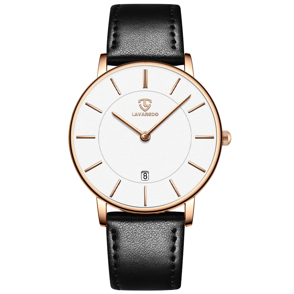 Refined Minimalist Men's Leather Wrist Watch Refined Minimalist Men's Leather Wrist Watch Blue Wolf Store BlackWhite/Leather
