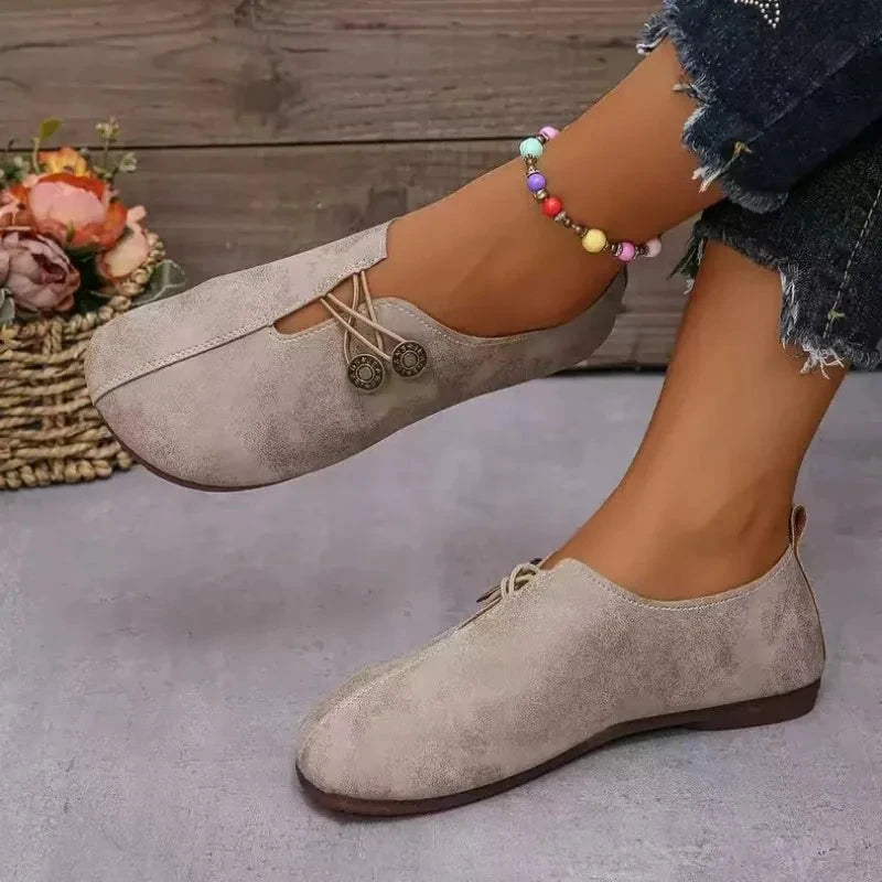 Retro Flat Shoes 2024 New Design Narrowband Loafers Women's Casual and Comfortable Solid Color Women's Shoes Zapatos De Mujer Blue Wolf Store