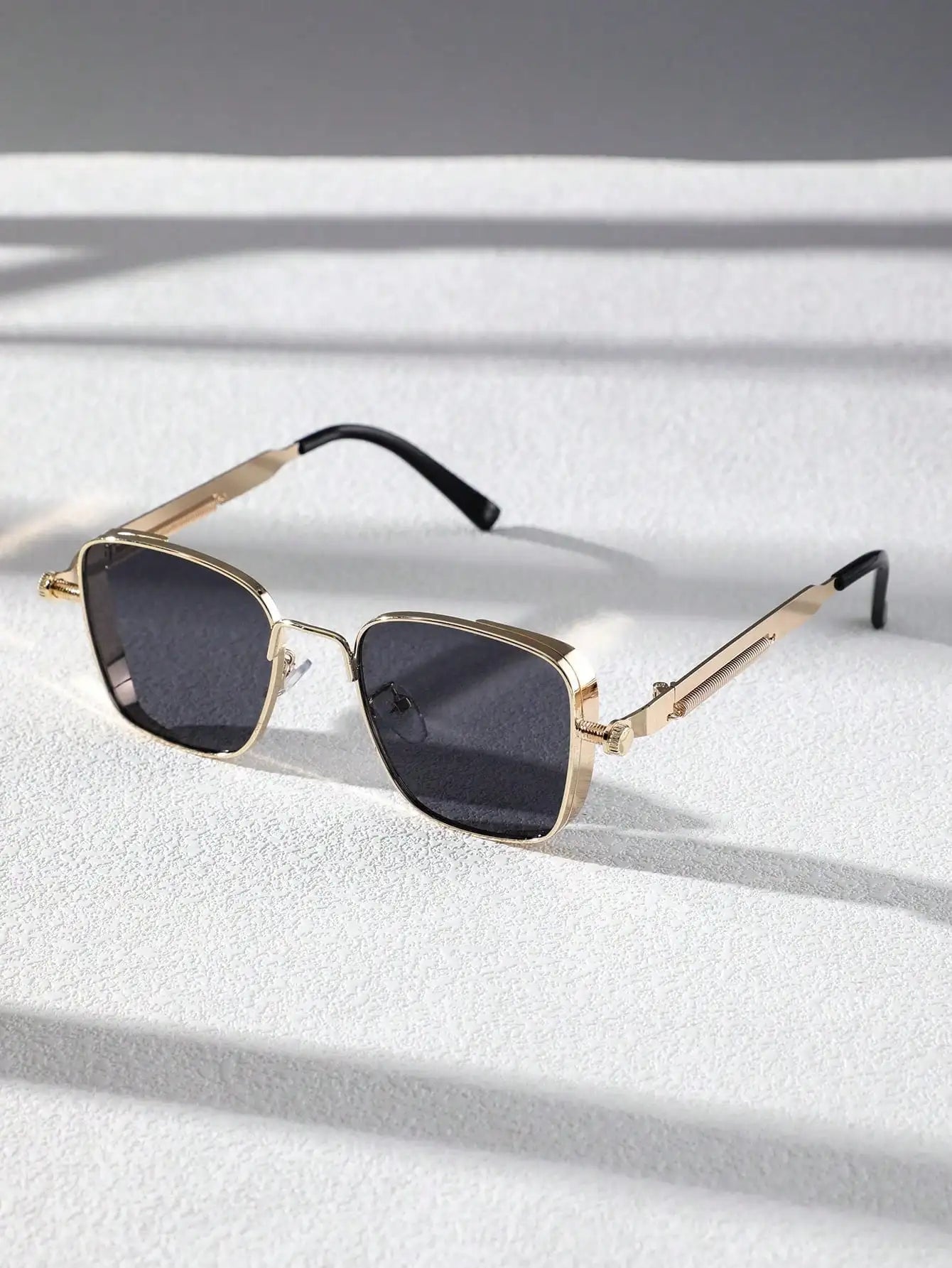 Retro Steampunk Sunglasses Retro Steampunk Sunglasses Blue Wolf Store Gold Frame