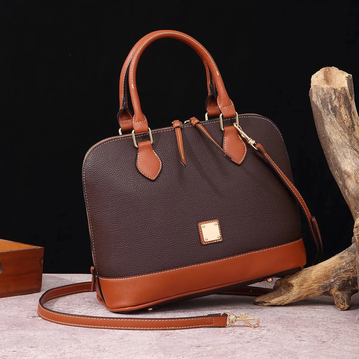 Retro Women's Leather Bag - Helena Classic Retro Women's Leather Bag - Helena Classic Blue Wolf Store Dark Brown