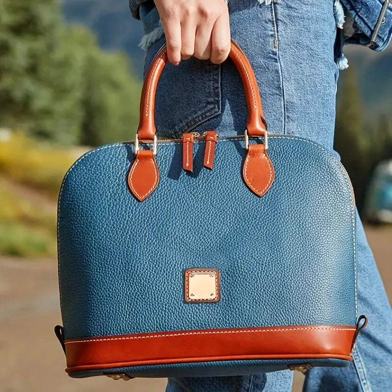 Retro Women's Leather Bag - Helena Classic Retro Women's Leather Bag - Helena Classic Blue Wolf Store Denim Blue