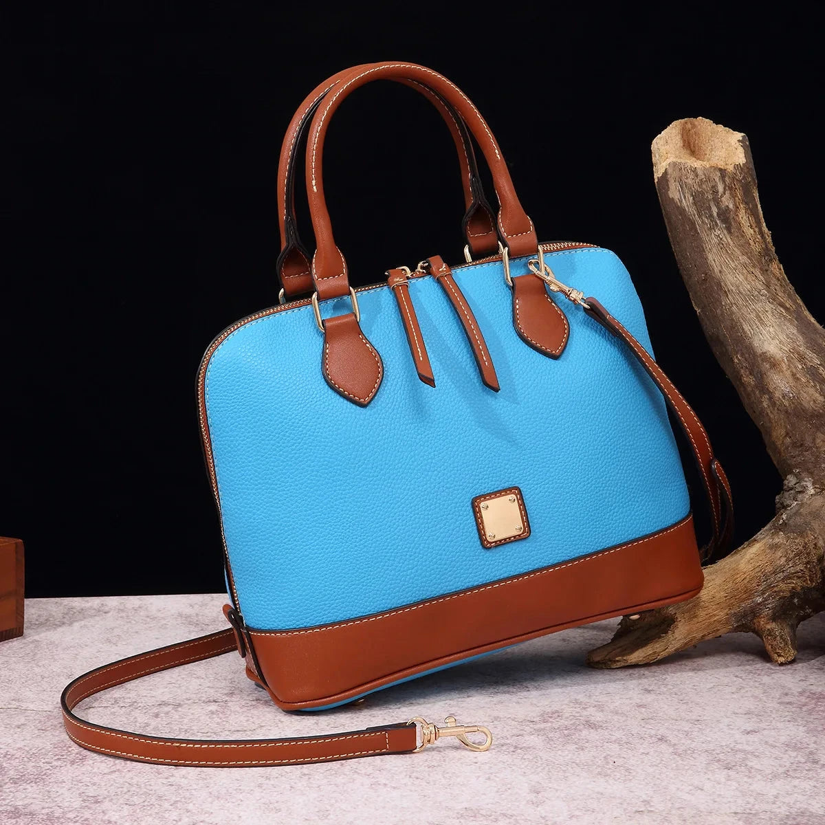 Retro Women's Leather Bag - Helena Classic Retro Women's Leather Bag - Helena Classic Blue Wolf Store Sky Blue