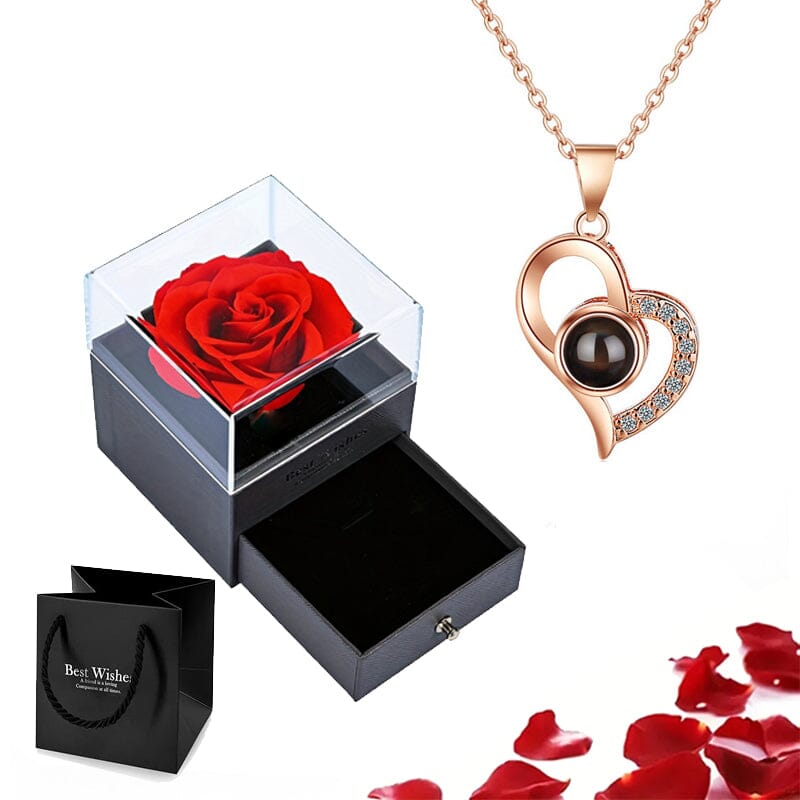 Rose of Love Heart Necklace Rose of Love Heart Necklace Blue Wolf Store