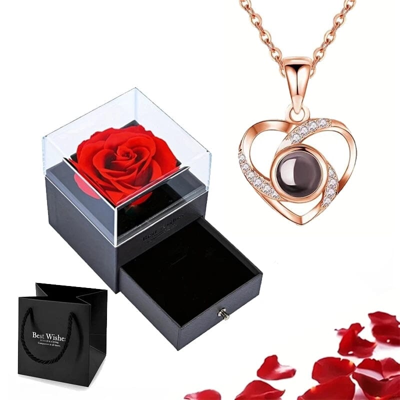 Rose of Love Heart Necklace Rose of Love Heart Necklace Blue Wolf Store
