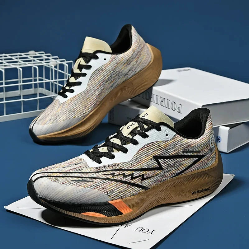 Running Shoes Men High Quality Full Palm Carbon Plate Cushion Professional Training Shoes Lightweight Wear-Resistant Sneakers Blue Wolf Store